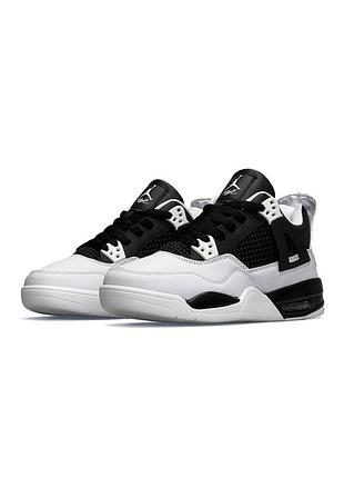 Мужские кроссовки nike air jordan 4 retro white&amp;black #найк