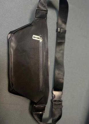 Бананка черная мужская женская в стиле philipp plein сумка на пояс филипп плейн сумка...