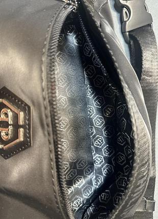 Бананка черная мужская женская в стиле philipp plein сумка на пояс филипп плейн сумка...