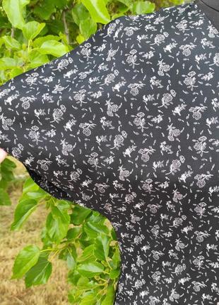 Винтажная вискозная блуза в цветочный принт2 фото