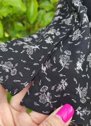 Винтажная вискозная блуза в цветочный принт6 фото