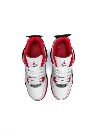 Чоловічі кросівки nike air jordan 4 retro white red#найк6 фото