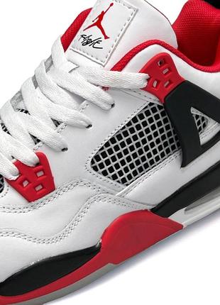 Чоловічі кросівки nike air jordan 4 retro white red#найк2 фото