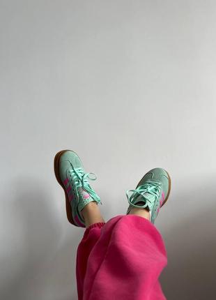 Кеды женские адидас adidas gazelle bold  mint/ pink6 фото