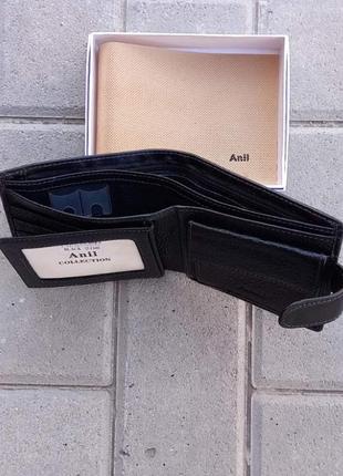 Крутой и качественный мужской кошелек кожа + замшевые перегородки. италия4 фото