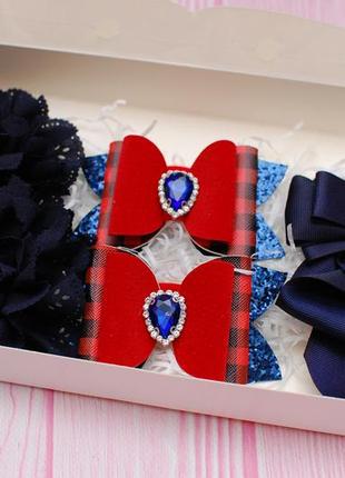 Подарочный набор украшений красно-синий1 фото