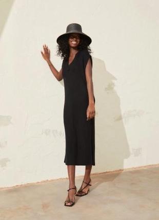 Трикотажное платье трикотажное платье черное миди летнее