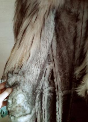 Дубленка на меху шуба с енотом енот в пол зимняя очень теплая6 фото