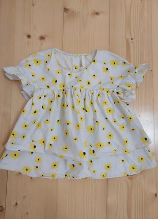 Блуза zara з соняшниками2 фото