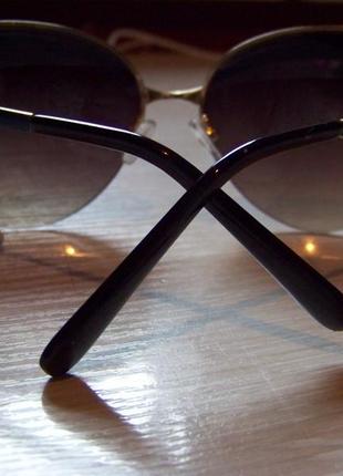Солнцезащитные очки-стрекозы с бровями и сине-фиолетовым зеркалом антирефлекс италия6 фото