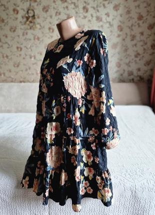 Женское платье оверсайз в цветочный принт zara3 фото