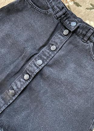Черная джинсовая юбка4 фото