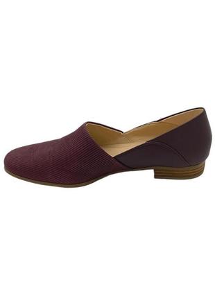 Шкіряні туфлі clarks pure tone burgundy2 фото