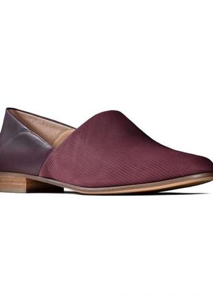 Шкіряні туфлі clarks pure tone burgundy1 фото