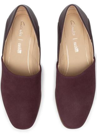 Шкіряні туфлі clarks pure tone burgundy4 фото