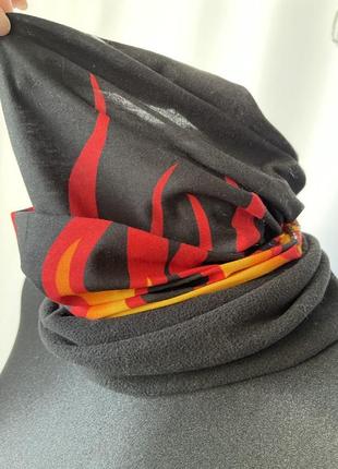 Бафф с флисом зимний лыжный баф шарф языки пламени seven summits