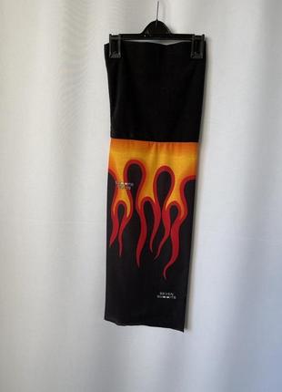 Бафф с флисом зимний лыжный баф шарф языки пламени seven summits