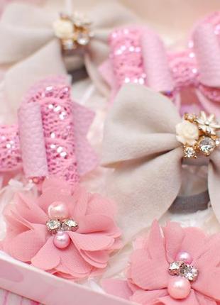 Подарочный набор украшений серо-розовый1 фото