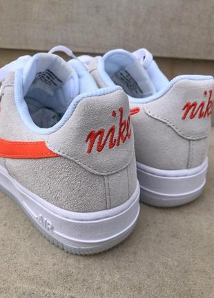 Жіночі кросівки nike air force 1 white beige orange / smb10 фото