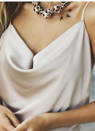 Платье шелковое в бельевом стиле bakelove бежевого цвета размер s2 фото