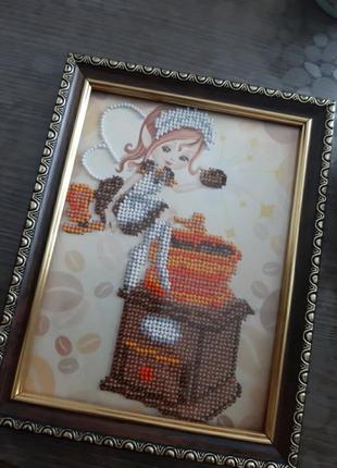 Картина вышита чешским бисером "кухни феи"