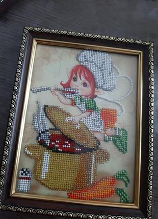 Картина вышита чешским бисером "кухни феи"