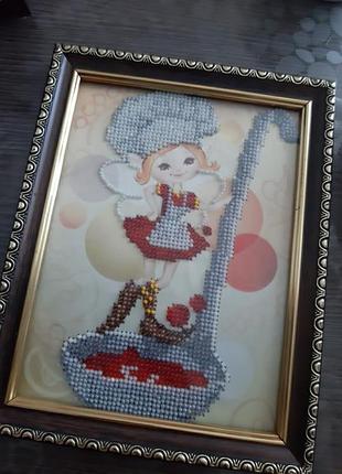 Картина вышита чешским бисером "кухни феи"