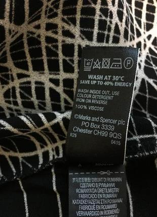 Marks &amp; spencer черно-белое платье-кимоно со спирографическим принтом7 фото