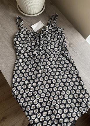 Женское мини платье в цветочный принт