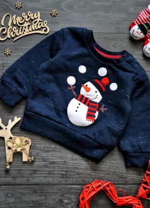 Новогодний свитшот кофточка снеговик primark