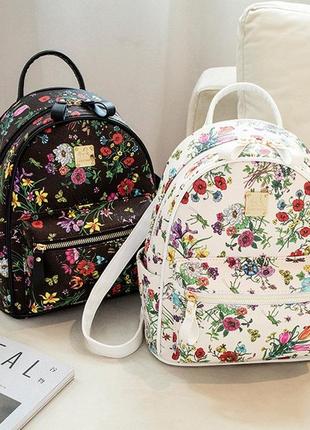 Детский прогулочный рюкзак с цветами, качественный рюкзачок для девочек с цветочками2 фото