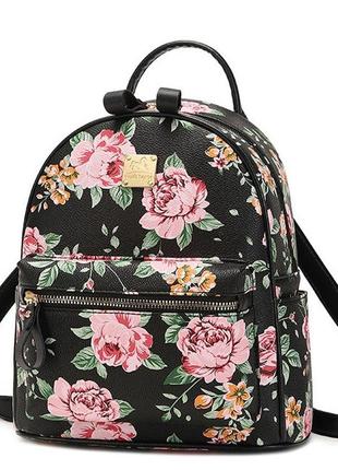 Детский прогулочный рюкзак с цветами, качественный рюкзачок для девочек с цветочками9 фото