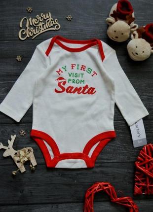 Новогодний боди my first santa carters 0-3месяца