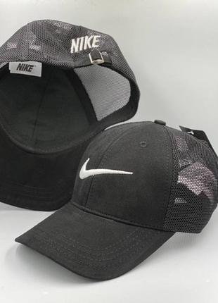 Крута кепка бейсболка якісна преміум з вишивкою найк nike тракер з сіткою