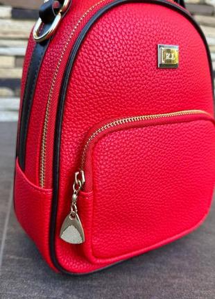 Детский качественный рюкзак сумка трансформер, сумочка мини рюкзак для девочек красный5 фото