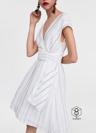 Брендовое льняное платье zara марокко этикетка