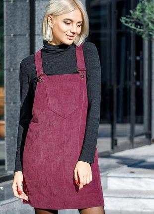 Женский new look denim джинсовый сарафан марсала платье лето демисезон повседневное
