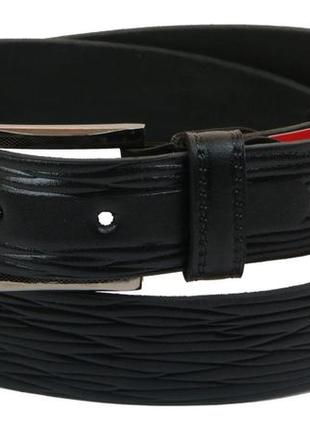 Мужской кожаный ремень под брюки skipper 1034-33 черный 3,3 см
