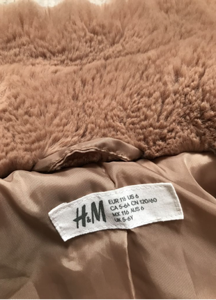 Теплая мягусенькая шуба, шубка, от h&amp;m. рост 1167 фото