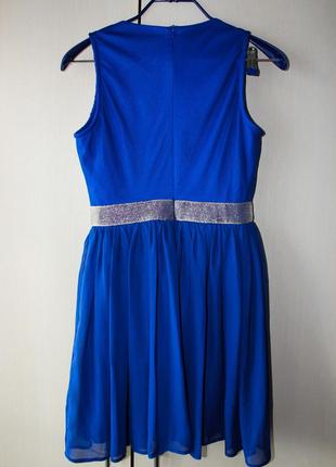 Платье синее с кружевом2 фото