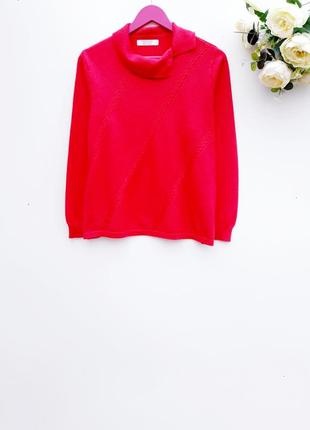 Красивый яркий свитер с воротничком шерстяный свитерок