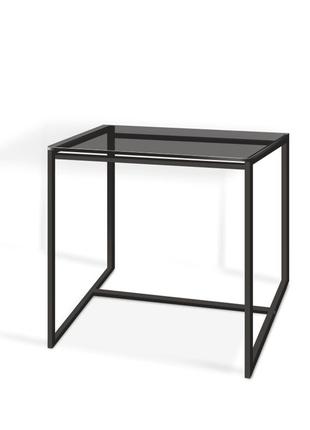 Стол журнальный куб 400 стекло 8 мм графит / черный (cub 400 gray8-black)