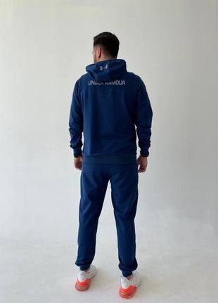 Мужской спортивный костюм черный синий под бренд under armour4 фото