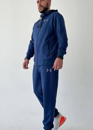 Мужской спортивный костюм черный синий под бренд under armour5 фото