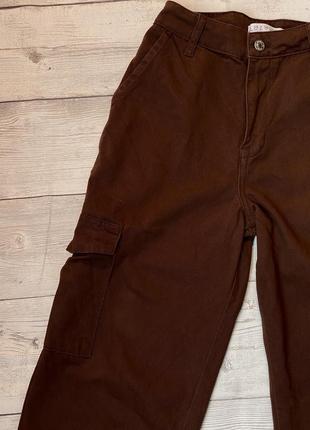 Джинсы палаццо коттон высокая посадка клеш джинсовые брюки прямые широкие брюки накладные карманы3 фото