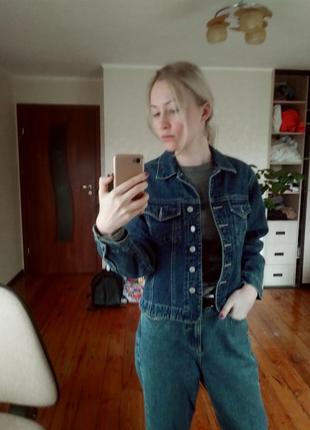 Джинсовка джинсовая куртка синяя деним
