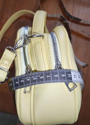 Сумка через плечо, желтая на 2 отделения