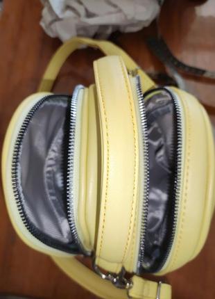 Сумка через плечо, желтая на 2 отделения
