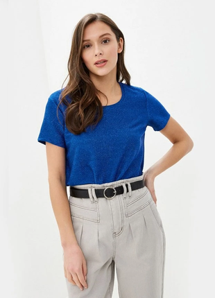 Синяя футболка с люрексовой нитью