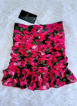 Яркая юбка loavies цветочный принт со сборкой8 фото